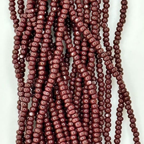 Picture of Size 13 Cut Czech Seed Bead, Opaque Dark Brown, Sold by the Hank