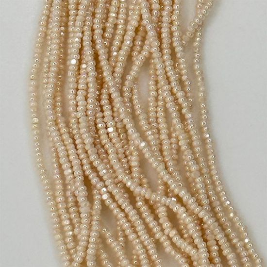 Picture of Size 13 Cut Czech Seed Bead, Opaque Ceylon Eggshell, Sold by the Hank