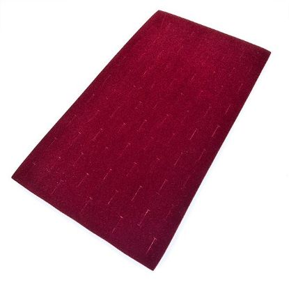 Picture of Enchanted Rich Velvet Dior Red Foam Ring Display Tray Insert, 72 Stagger Ring Slots, 14-1/8" L x 7-5/8" W x 5/8" D, Sold individually, Made in the USA