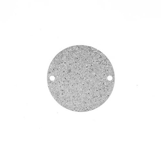 Picture of Beadwork Findings Silver Pendant Round Circle with 1+1 Holes 20x0.5mm, 8 pieces.