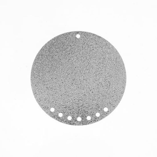 Picture of Beadwork Findings Silver Pendant Round Circle with 7+1 Holes 35x0.5mm, 6 pieces.