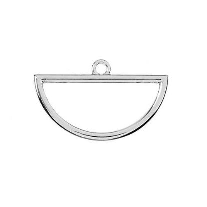 Picture of Beadwork Findings Silver Pendant Half Circle 18x30mm, 4 pieces.
