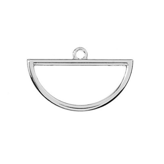 Picture of Beadwork Findings Silver Pendant Half Circle 18x30mm, 4 pieces.