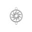 Picture of Beadwork Findings Silver Pendant Circle with Sun 16x21mm, 4 pieces.