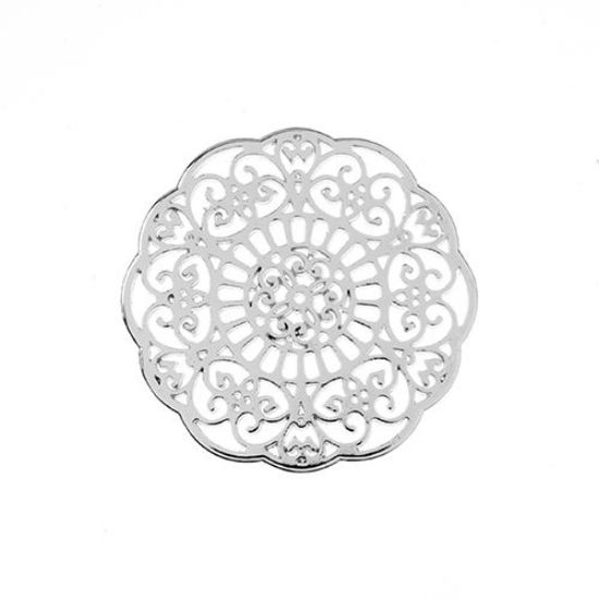 Picture of Beadwork Findings Silver Pendant Mandala 31mm, 3 pieces.