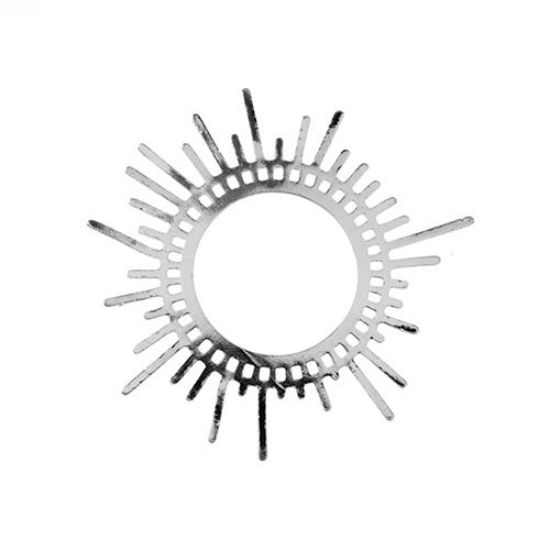 Picture of Beadwork Findings Silver Pendant Sun 42x45mm, 2 pieces.