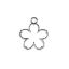 Picture of Beadwork Findings Silver Pendant Five Petal Flower 15x17mm, 7 pieces.