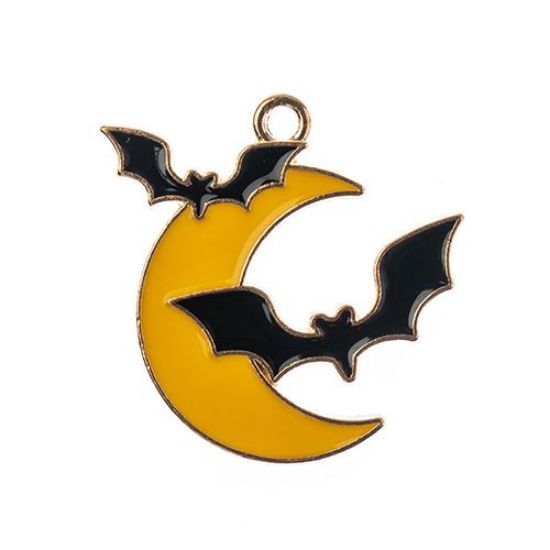 Picture of Sweet & Petite Halloween Charms, 25mm Bats and Moon, 6 pieces