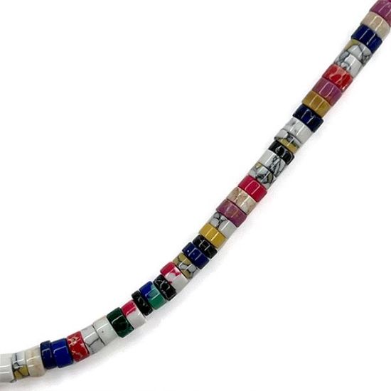 Picture of Block Multi-Color Heishi Beads, 6mm, 15" Strand