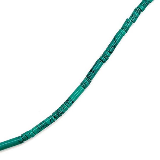 Picture of Imitation Green Turquoise Heishi & Tube Bead 4mm 16" Strand