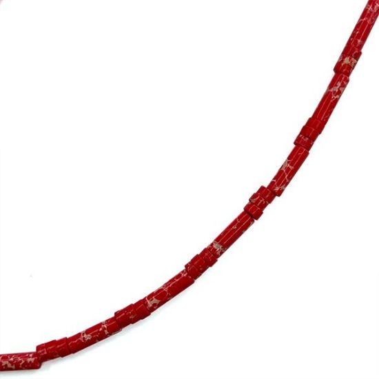 Picture of Imitation Red Heishi & Tube Bead 4mm 16" Strand