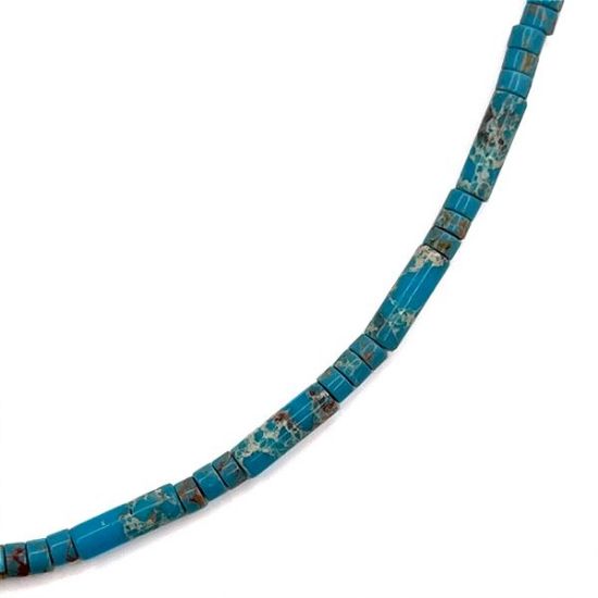 Picture of Imitation Blue Turquoise Heishi & Tube Bead 4mm 16" Strand