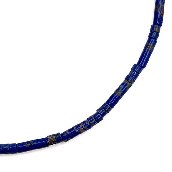 Picture of Imitation Lapis Heishi & Tube Bead 4mm 16" Strand