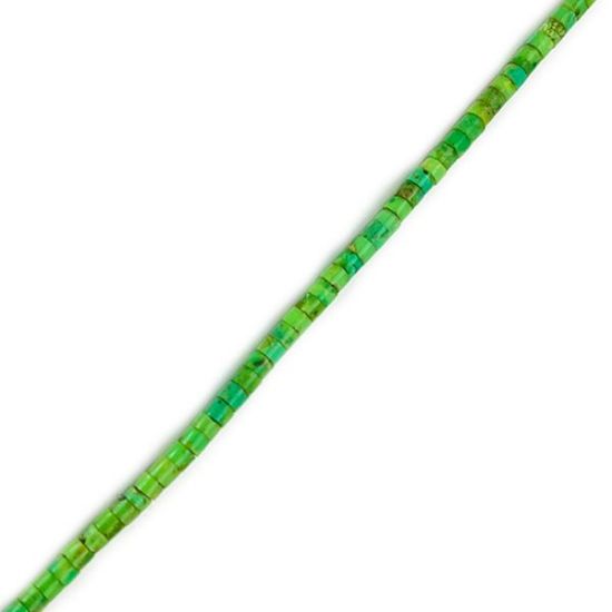 Picture of Stabilized Turquoise Apple Green Heishi 3mm, 16" Bead Strand