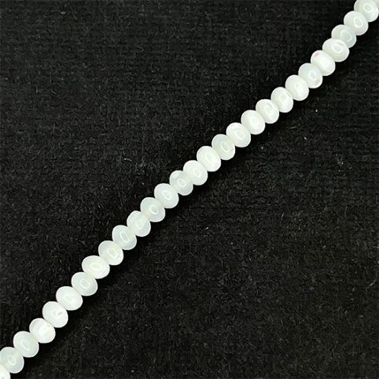 Picture of Mother Of Pearl Rondelle Beads 4mm 16" Strand