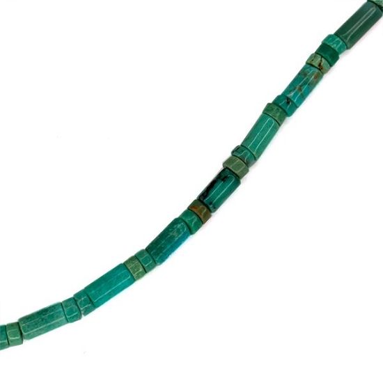 Picture of Stabilized Turquoise Blue/Green Heishi & Tube 4mm, 16" Bead Strand
