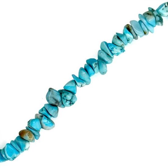 Picture of Stabilized Turquoise Small Pebble Beads, 16" Strand