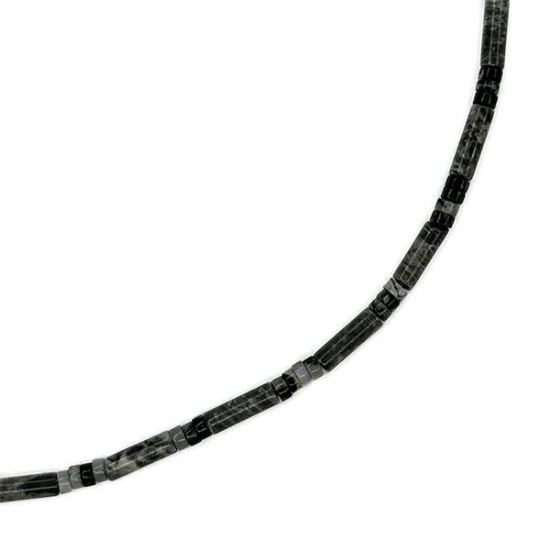 Picture of Chinese Picasso Jasper Heishi & Tube Beads, 4mm 16" Strand