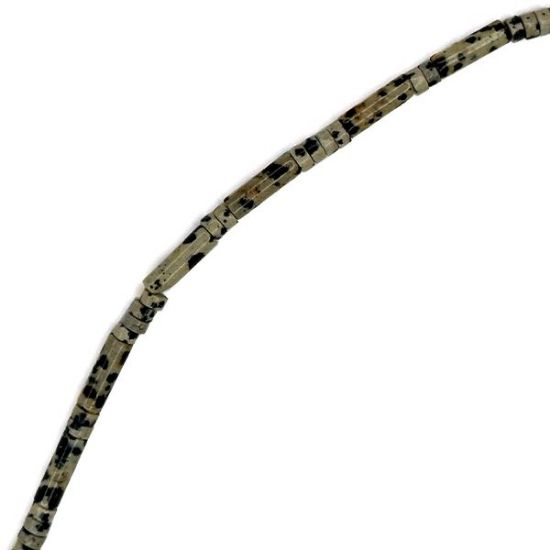 Picture of Dalmatian Jasper Heishi & Tube Beads, 4mm 16" Strand