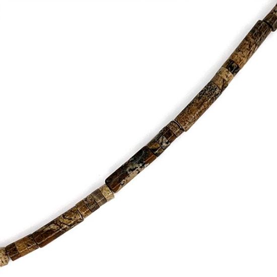 Picture of Picture Jasper Heishi & Tube Beads 4mm, 16" Strand
