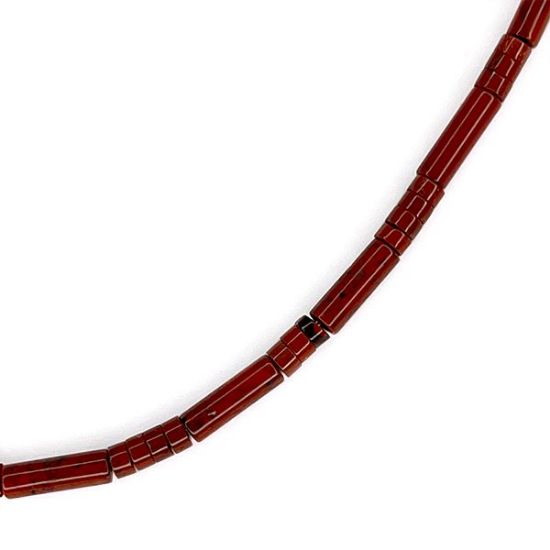 Picture of Red Jasper Heishi & Tube Beads, 4mm, 16" Strand