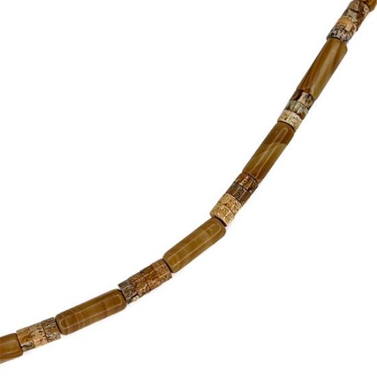 Picture of Assorted Jasper Heishi & Tube Beads, 4mm, 16" Strand