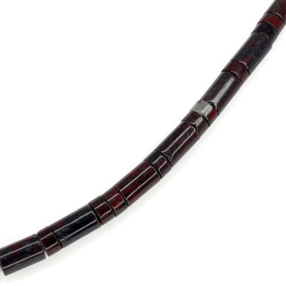 Picture of Breicated Jasper Heishi & Tube Beads, 6mm, 16" Strand