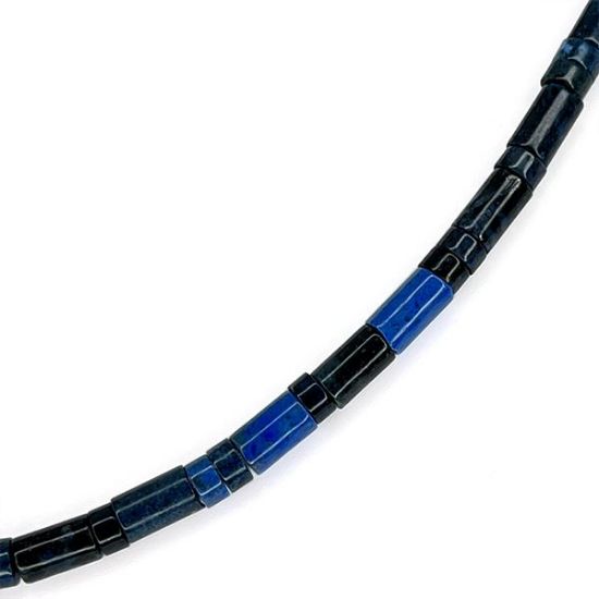 Picture of Dumortierite Heishi & Tube Beads, 6mm, 16" Strand