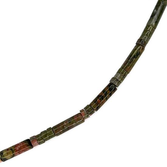 Picture of Unakite Heishi & Tube Beads 4mm, 16" Strand