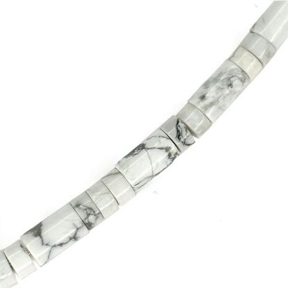 Picture of White Howlite Heishi & Tube Beads, 6mm, 16" Strand