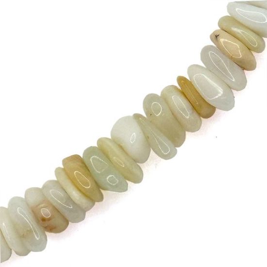 Picture of White Opal Disc Chip Beads, 16" Strand