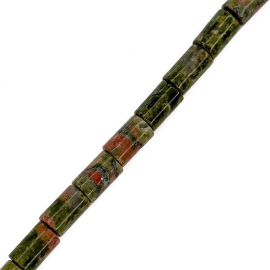 Picture of Unakite Round Tube Beads, 5mm 15" Strand