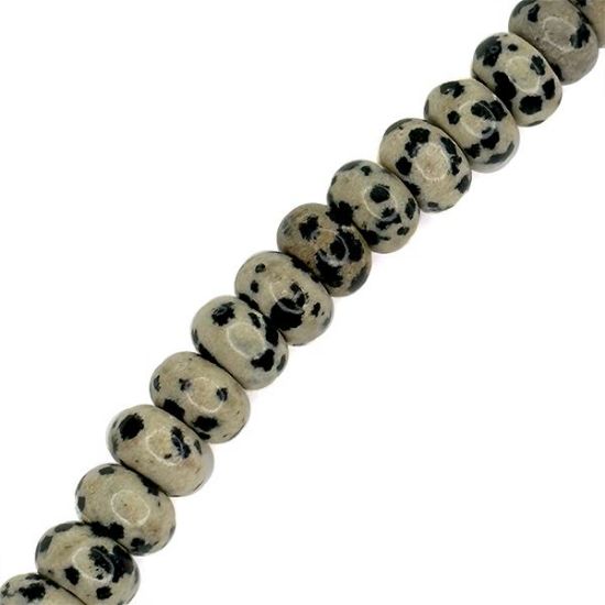 Picture of Dalmatian Jasper Rondelle Beads 8mm, 15" Strand