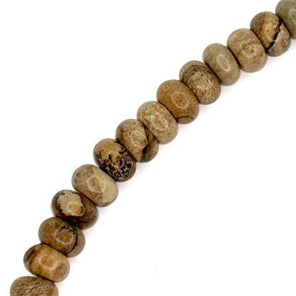 Picture of Picture Jasper Rondelle Beads 8mm, 15" Strand