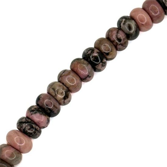 Picture of Rhondonite Rondelle Beads 8mm, 15" Strand