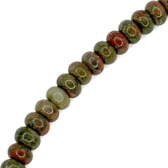 Picture of Unakite Rondelle Beads 8mm, 15" Strand