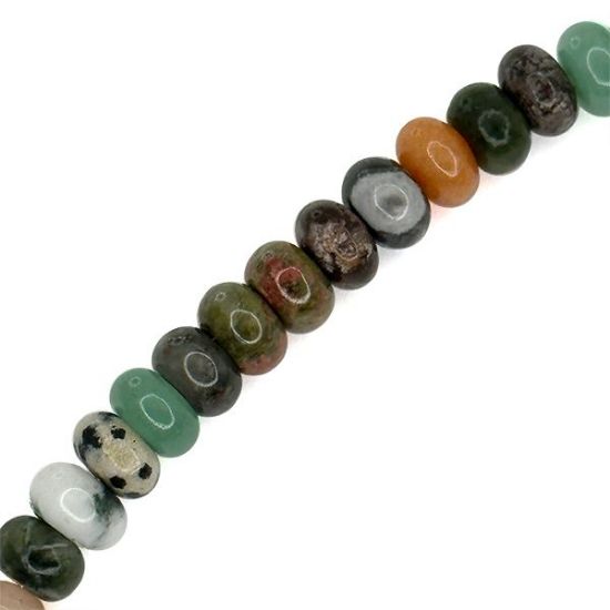 Picture of Assorted Jasper Rondelle Beads 8mm, 15" Strand