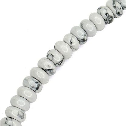 Picture of White Howlite Rondelle Beads 8mm, 15" Strand