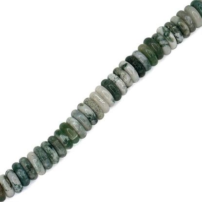 Picture of Moss Agate Spacer Beads 6mm, 8" Strand