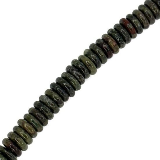 Picture of Dragon Blood Jasper Spacer Beads 6mm, 8" Strand