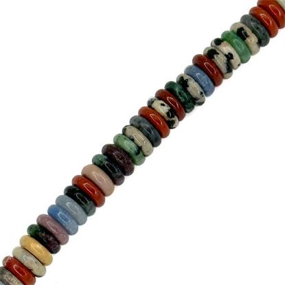 Picture of Assorted Jasper Spacer Beads 6mm, 8" Strand