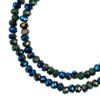 Picture of Crystal Lane 1.5x2.5mm Opaque Dark Green w/Half Blue Iris Rondelle, 2 Strand 7" Strands
