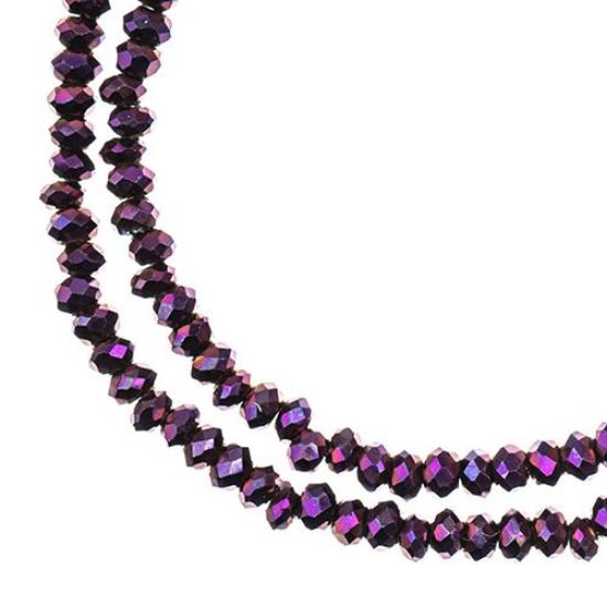 Picture of Crystal Lane 1.5x2.5mm Opaque Purple Iris Rondelle, 2 Strand 7" Strands