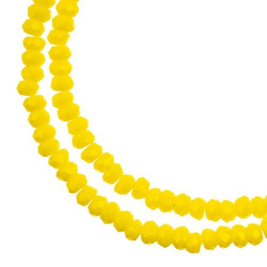 Picture of Crystal Lane 1.5x2.5mm Opaque Yellow Rondelle, 2 Strand 7" Strands