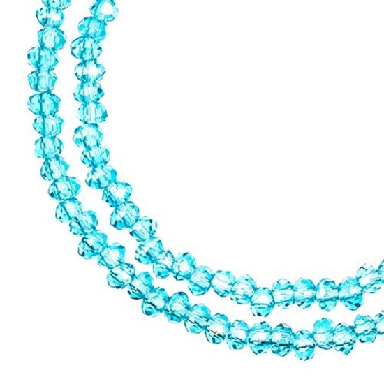 Picture of Crystal Lane 1.5x2.5mm Transparent Blue Aurora Borealis Rondelle, 2 Strand 7" Strands