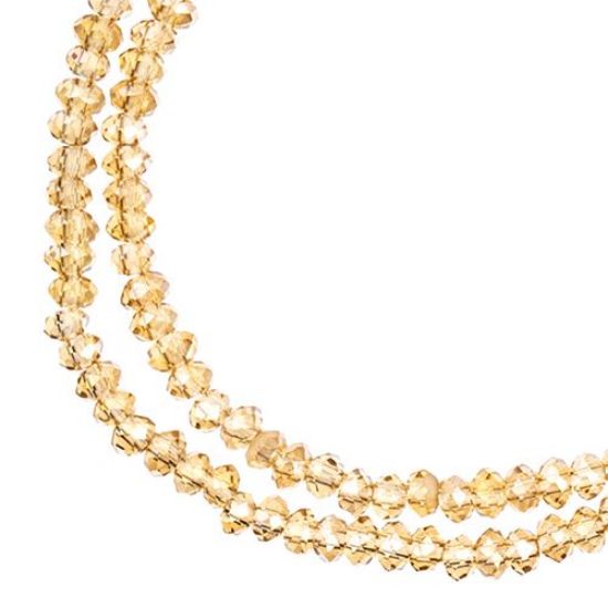 Picture of Crystal Lane 1.5x2.5mm Transparent Topaz Aurora Borealis Rondelle, 2 Strand 7" Strands