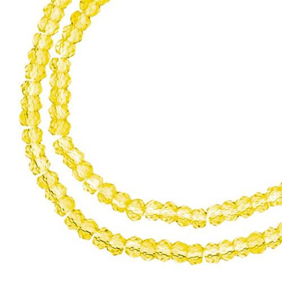 Picture of Crystal Lane 1.5x2.5mm Transparent Yellow Rondelle, 2 Strand 7" Strands