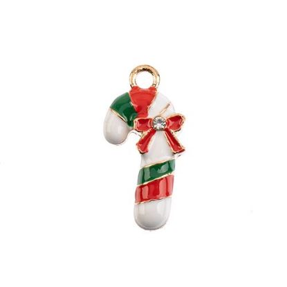 Picture of Sweet & Petite Holiday Charms, 22x11mm Candy Cane, 8 pieces