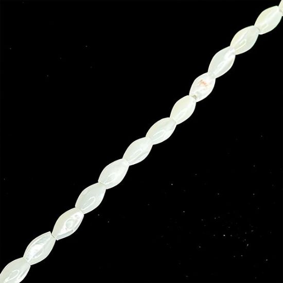 Picture of Mother Of Pearl Rice Bead 5x8mm 16" Strand