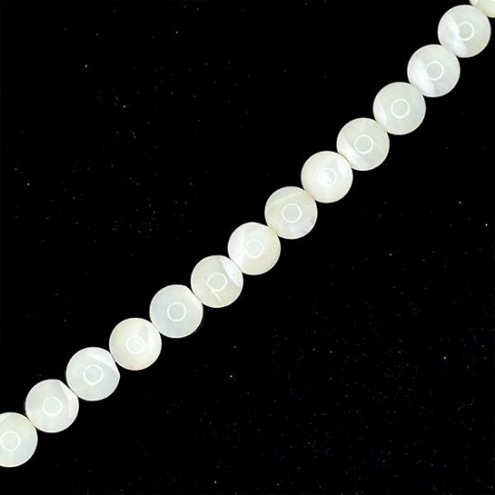 Picture of Mother Of Pearl Round Beads 8mm 16" Strand